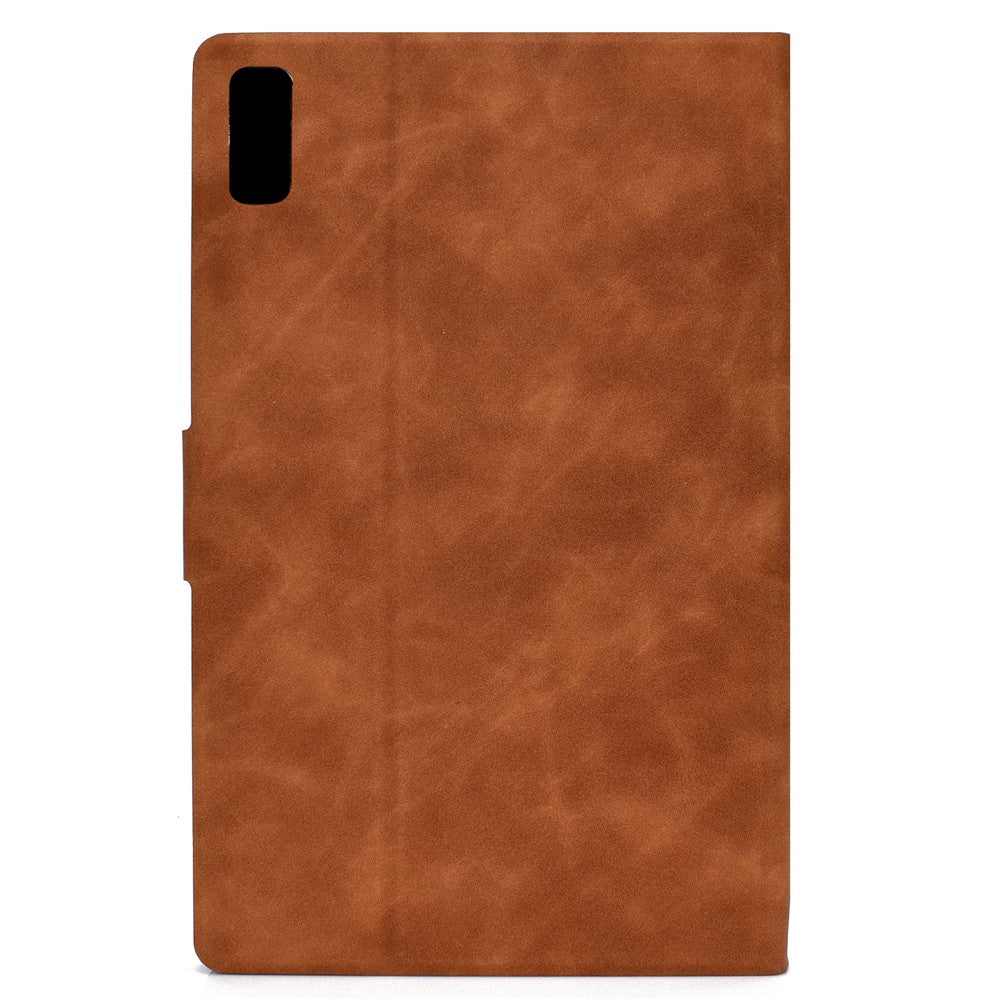 For Lenovo Tab M9 TB-310FU PU Leather Tablet Case A7 Cowhide Texture Protective Cover with Card Holder - Brown