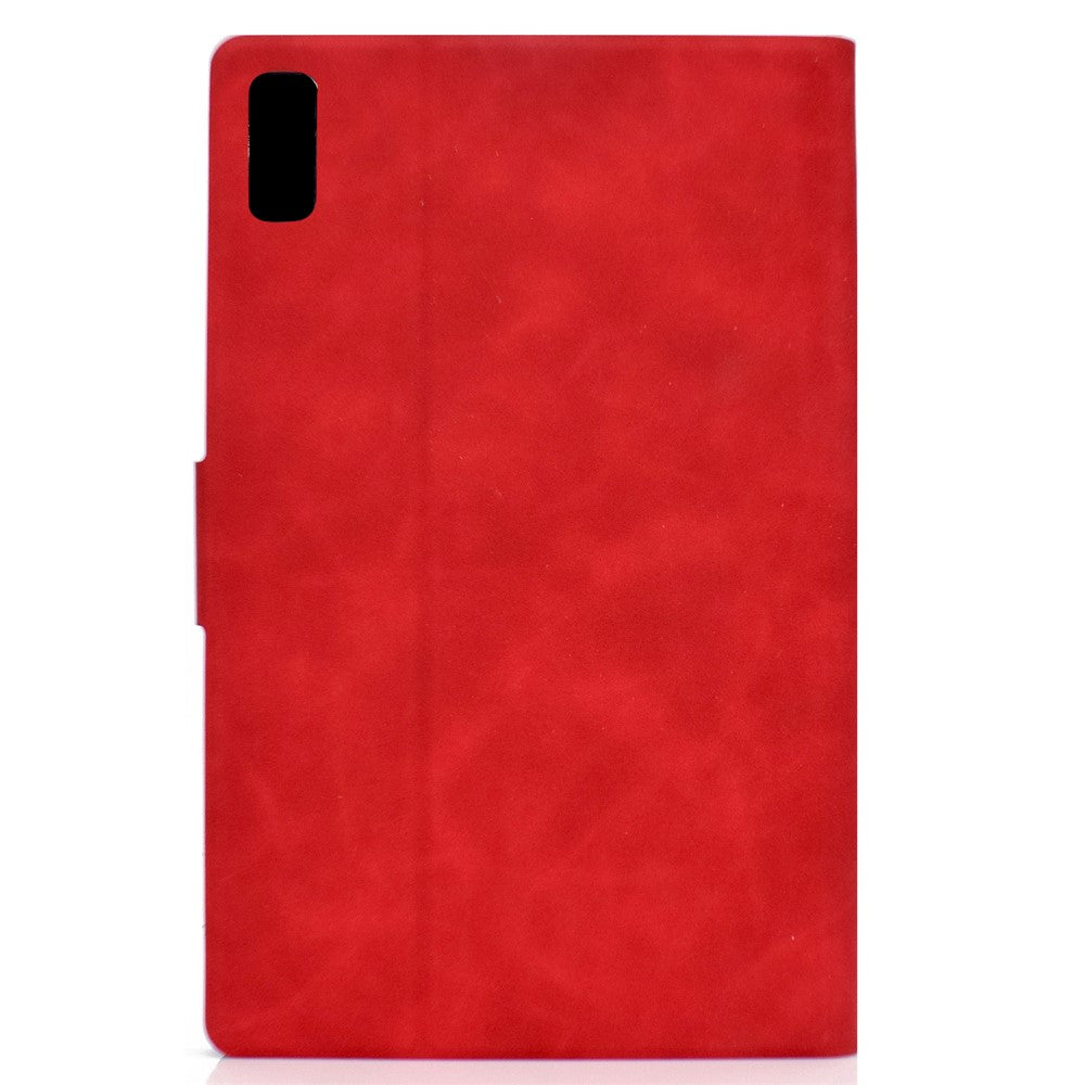 For Lenovo Tab M9 TB-310FU PU Leather Tablet Case A7 Cowhide Texture Protective Cover with Card Holder - Red