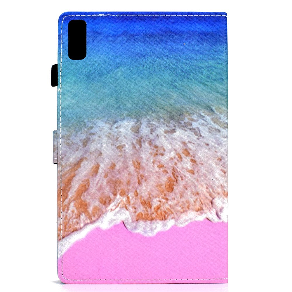 For Lenovo Tab M9 TB-310FU A1 Pattern Printing Folio Cover PU Leather Stand Card Slot Tablet Case - Ocean