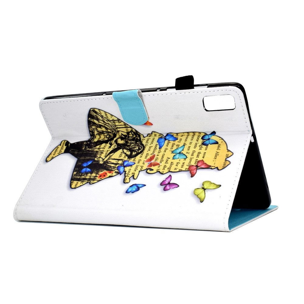 For Lenovo Tab M9 TB-310FU A1 Pattern Printing Folio Cover PU Leather Stand Card Slot Tablet Case - Girl