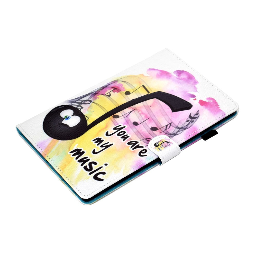 For Lenovo Tab M9 TB-310FU A1 Pattern Printing Folio Cover PU Leather Stand Card Slot Tablet Case - Music