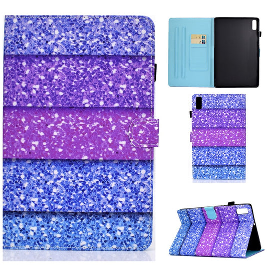 For Lenovo Tab M9 TB-310FU A1 Pattern Printing Folio Cover PU Leather Stand Card Slot Tablet Case - Colorful Quicksand
