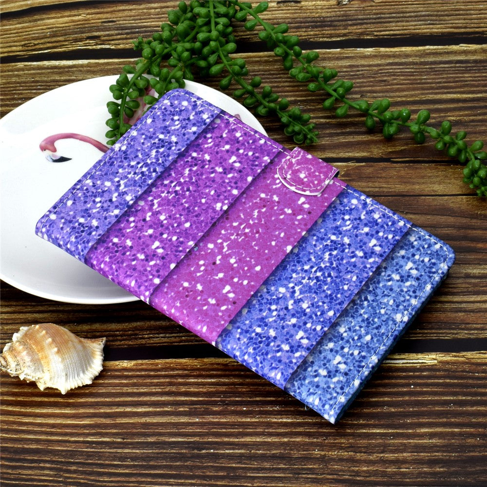 For Lenovo Tab M9 TB-310FU A1 Pattern Printing Folio Cover PU Leather Stand Card Slot Tablet Case - Colorful Quicksand