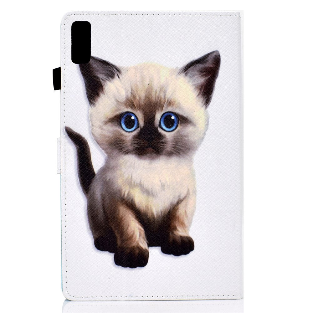 For Lenovo Tab M9 TB-310FU PU Leather Tablet Case A2 Pattern Printing Stand Card Slot Cover - Little Cat