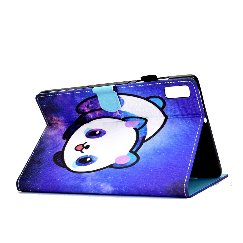 For Lenovo Tab M9 TB-310FU PU Leather Tablet Case A2 Pattern Printing Stand Card Slot Cover - Panda
