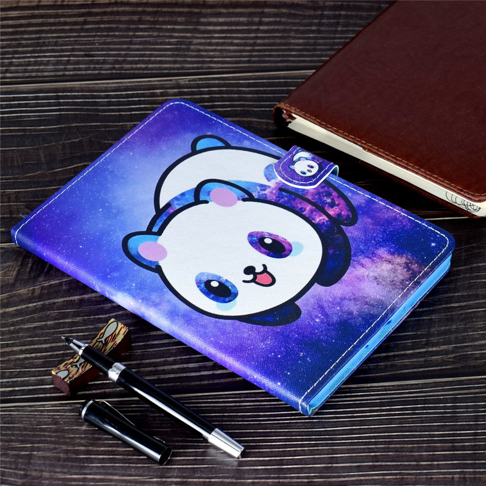 For Lenovo Tab M9 TB-310FU PU Leather Tablet Case A2 Pattern Printing Stand Card Slot Cover - Panda