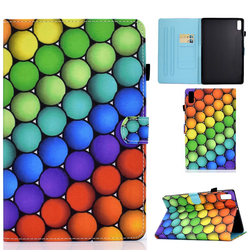 For Lenovo Tab M9 TB-310FU PU Leather Tablet Case A2 Pattern Printing Stand Card Slot Cover - Colorful Circles