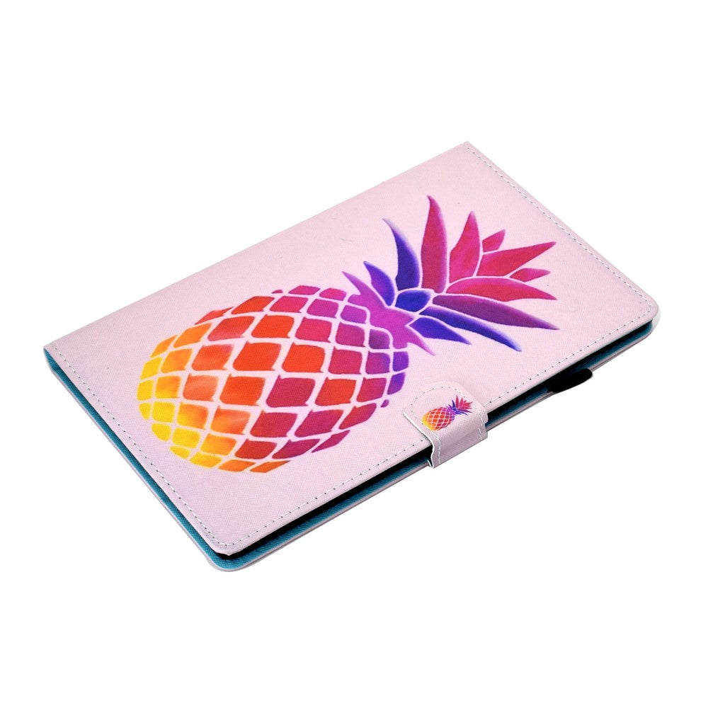 For Lenovo Tab M9 TB-310FU PU Leather Tablet Case A2 Pattern Printing Stand Card Slot Cover - Pink Pineapple