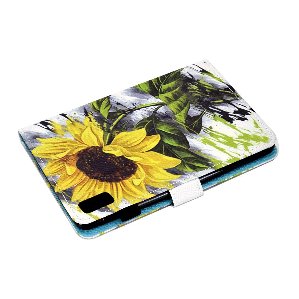 For Lenovo Tab M9 TB-310FU PU Leather Tablet Case A2 Pattern Printing Stand Card Slot Cover - Sunflower
