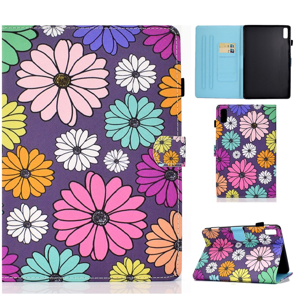 For Lenovo Tab M9 TB-310FU PU Leather Tablet Case A2 Pattern Printing Stand Card Slot Cover - Daisy