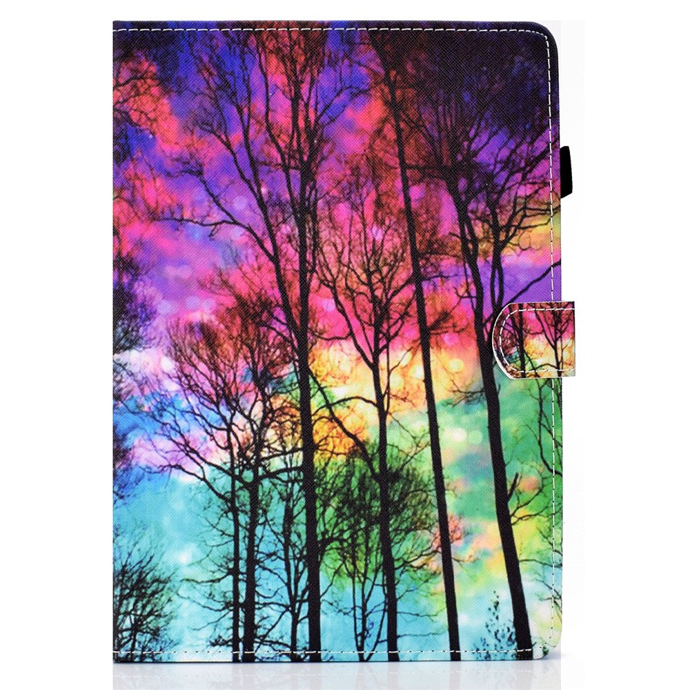 For Lenovo Tab M9 TB-310FU PU Leather Tablet Case A2 Pattern Printing Stand Card Slot Cover - Forest