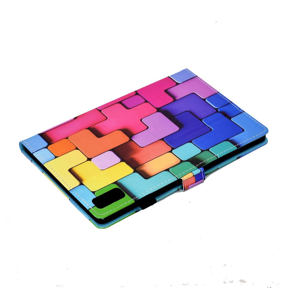 For Lenovo Tab M9 TB-310FU PU Leather Tablet Case A2 Pattern Printing Stand Card Slot Cover - Square