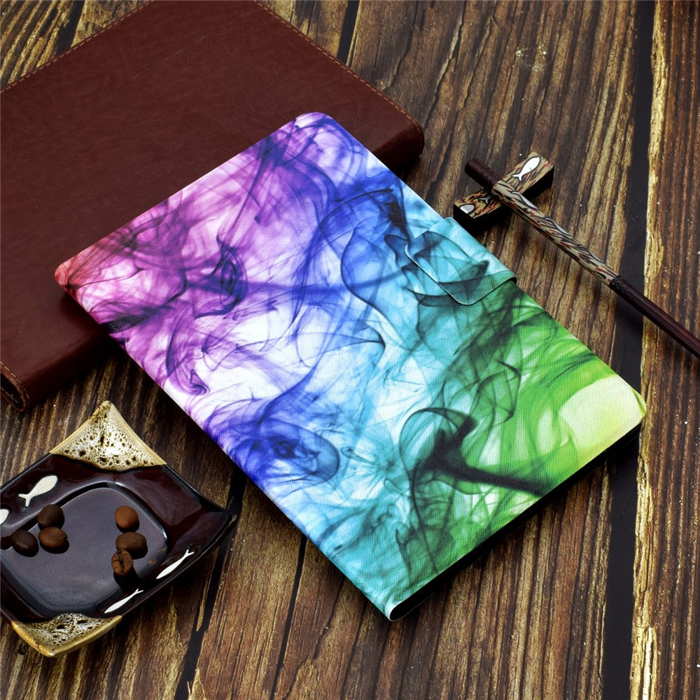 For Lenovo Tab M9 TB-310FU A3 Pattern Printing Stand Case PU Leather Card Slot Tablet Cover - Smoke