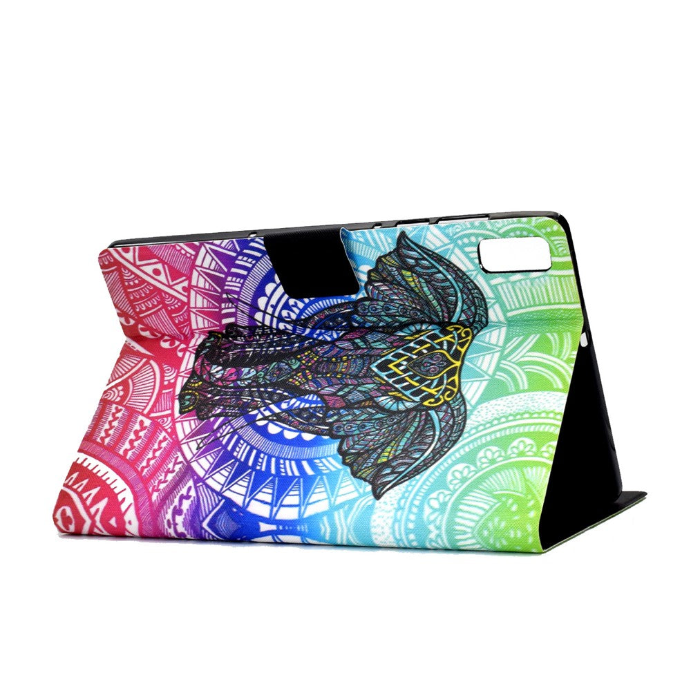 For Lenovo Tab M9 TB-310FU A3 Pattern Printing Stand Case PU Leather Card Slot Tablet Cover - Elephant