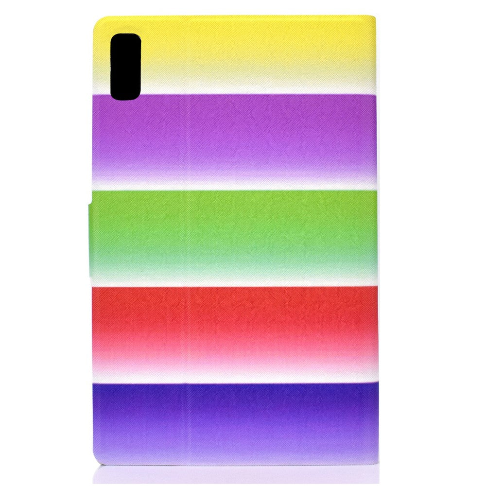 For Lenovo Tab M9 TB-310FU A3 Pattern Printing Stand Case PU Leather Card Slot Tablet Cover - Rainbow