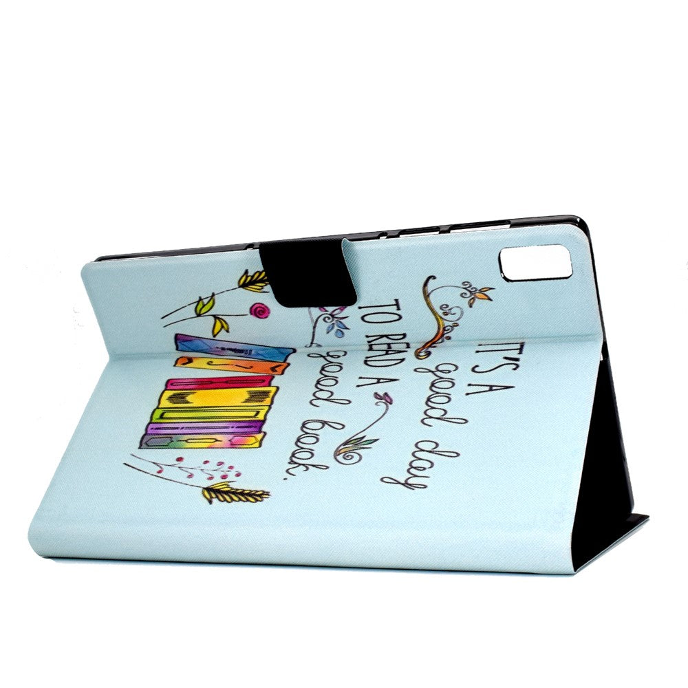 For Lenovo Tab M9 TB-310FU A3 Pattern Printing Stand Case PU Leather Card Slot Tablet Cover - Colorful Books