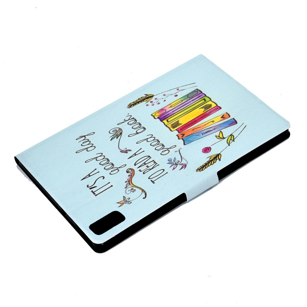 For Lenovo Tab M9 TB-310FU A3 Pattern Printing Stand Case PU Leather Card Slot Tablet Cover - Colorful Books