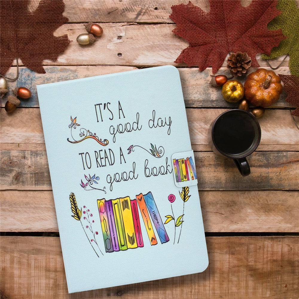 For Lenovo Tab M9 TB-310FU A3 Pattern Printing Stand Case PU Leather Card Slot Tablet Cover - Colorful Books