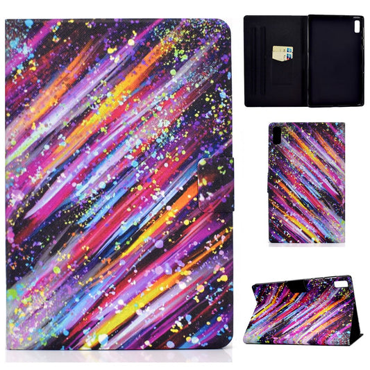 For Lenovo Tab M9 TB-310FU A3 Pattern Printing Stand Case PU Leather Card Slot Tablet Cover - Meteor