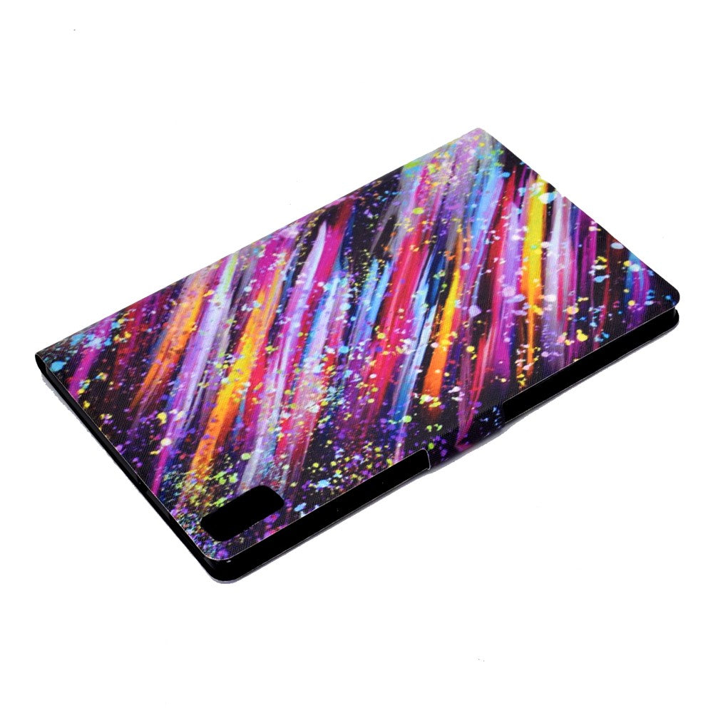For Lenovo Tab M9 TB-310FU A3 Pattern Printing Stand Case PU Leather Card Slot Tablet Cover - Meteor