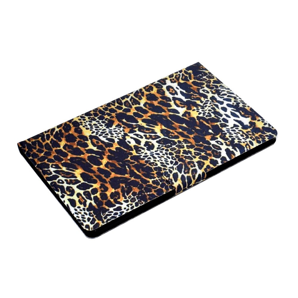 For Lenovo Tab M9 TB-310FU A3 Pattern Printing Stand Case PU Leather Card Slot Tablet Cover - Leopard