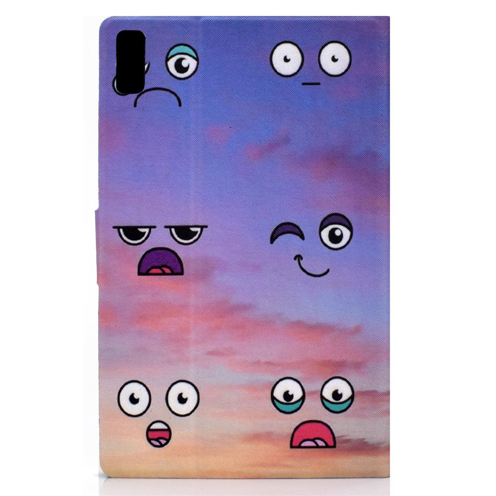 For Lenovo Tab M9 TB-310FU PU Leather Tablet Case A4 Pattern Printing Stand Card Holder Cover - Facial Expression
