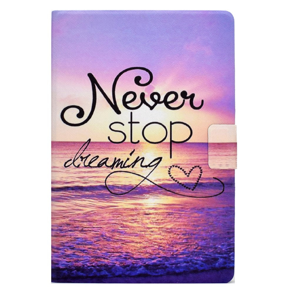 For Lenovo Tab M9 TB-310FU PU Leather Tablet Case A4 Pattern Printing Stand Card Holder Cover - Seawater