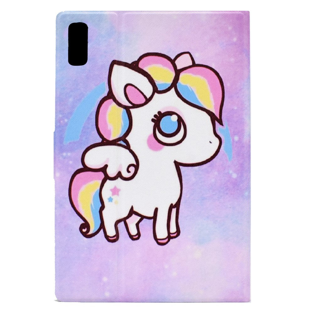 For Lenovo Tab M9 TB-310FU PU Leather Tablet Case A4 Pattern Printing Stand Card Holder Cover - Colorful Pony
