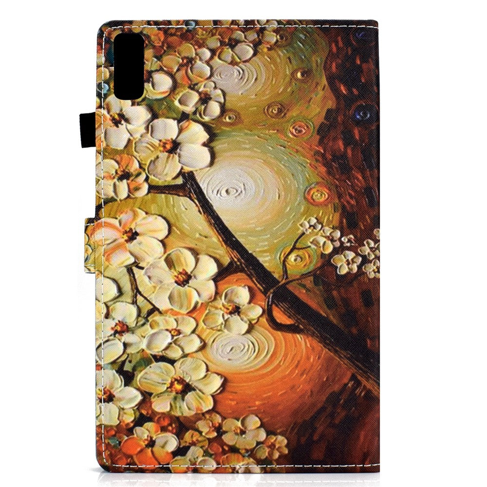 For Lenovo Tab P11 Gen 2 TB-350 A1 Pattern Printing Flip Cover PU Leather Stand Card Holder Tablet Case - Plum Blossom