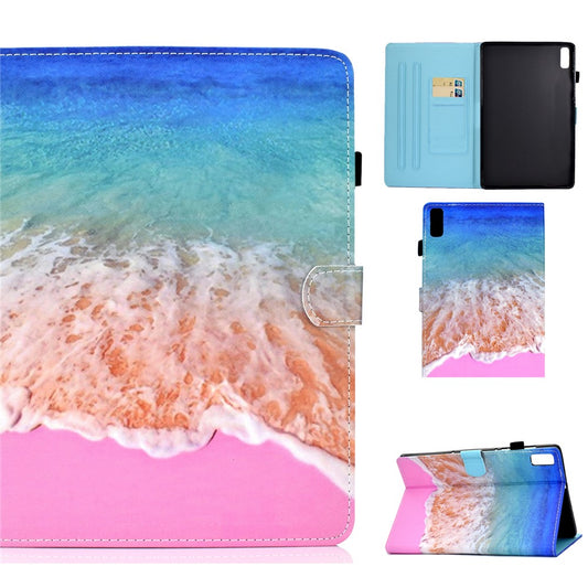 For Lenovo Tab P11 Gen 2 TB-350 A1 Pattern Printing Flip Cover PU Leather Stand Card Holder Tablet Case - Ocean