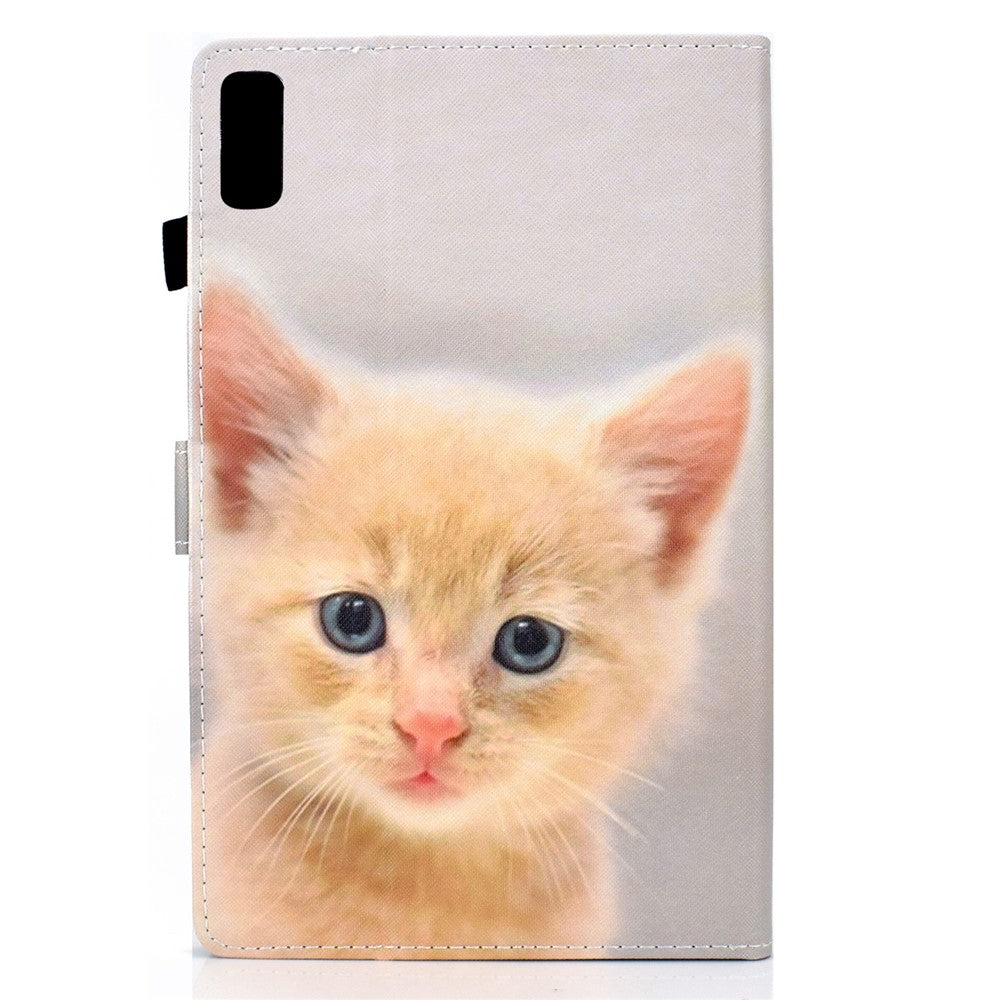 For Lenovo Tab P11 Gen 2 TB-350 A1 Pattern Printing Flip Cover PU Leather Stand Card Holder Tablet Case - Cute Cat