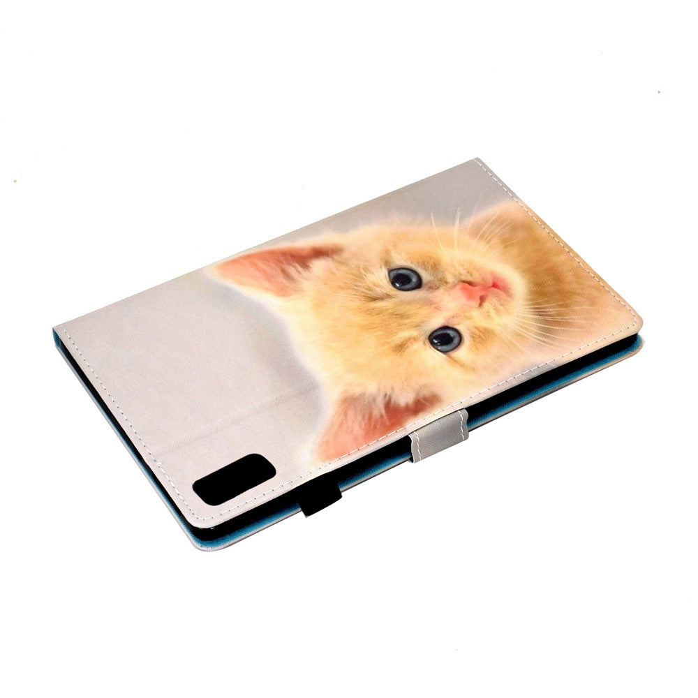 For Lenovo Tab P11 Gen 2 TB-350 A1 Pattern Printing Flip Cover PU Leather Stand Card Holder Tablet Case - Cute Cat