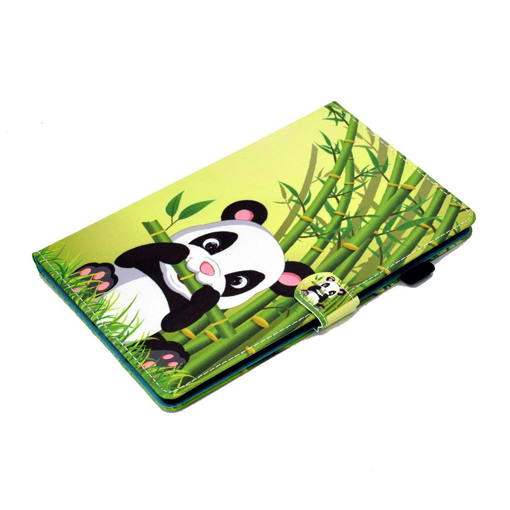 For Lenovo Tab P11 Gen 2 TB-350 A1 Pattern Printing Flip Cover PU Leather Stand Card Holder Tablet Case - Panda and Bamboo