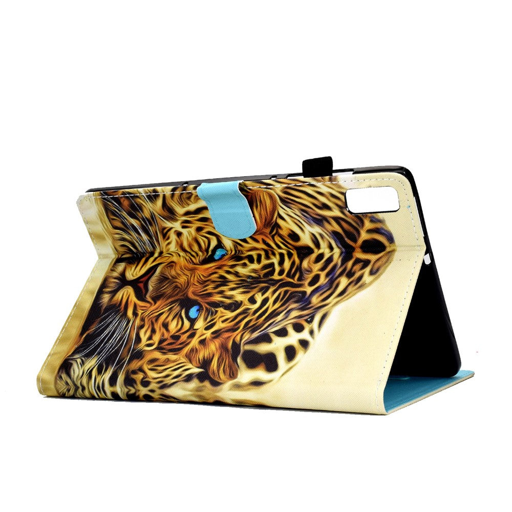 For Lenovo Tab P11 Gen 2 TB-350 A1 Pattern Printing Flip Cover PU Leather Stand Card Holder Tablet Case - Leopard
