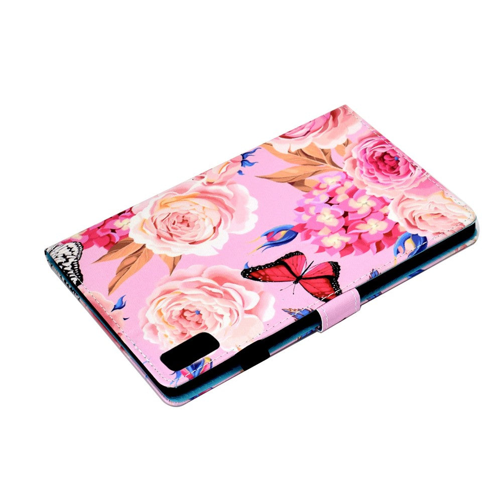 For Lenovo Tab P11 Gen 2 TB-350 A1 Pattern Printing Flip Cover PU Leather Stand Card Holder Tablet Case - Flower and Butterfly