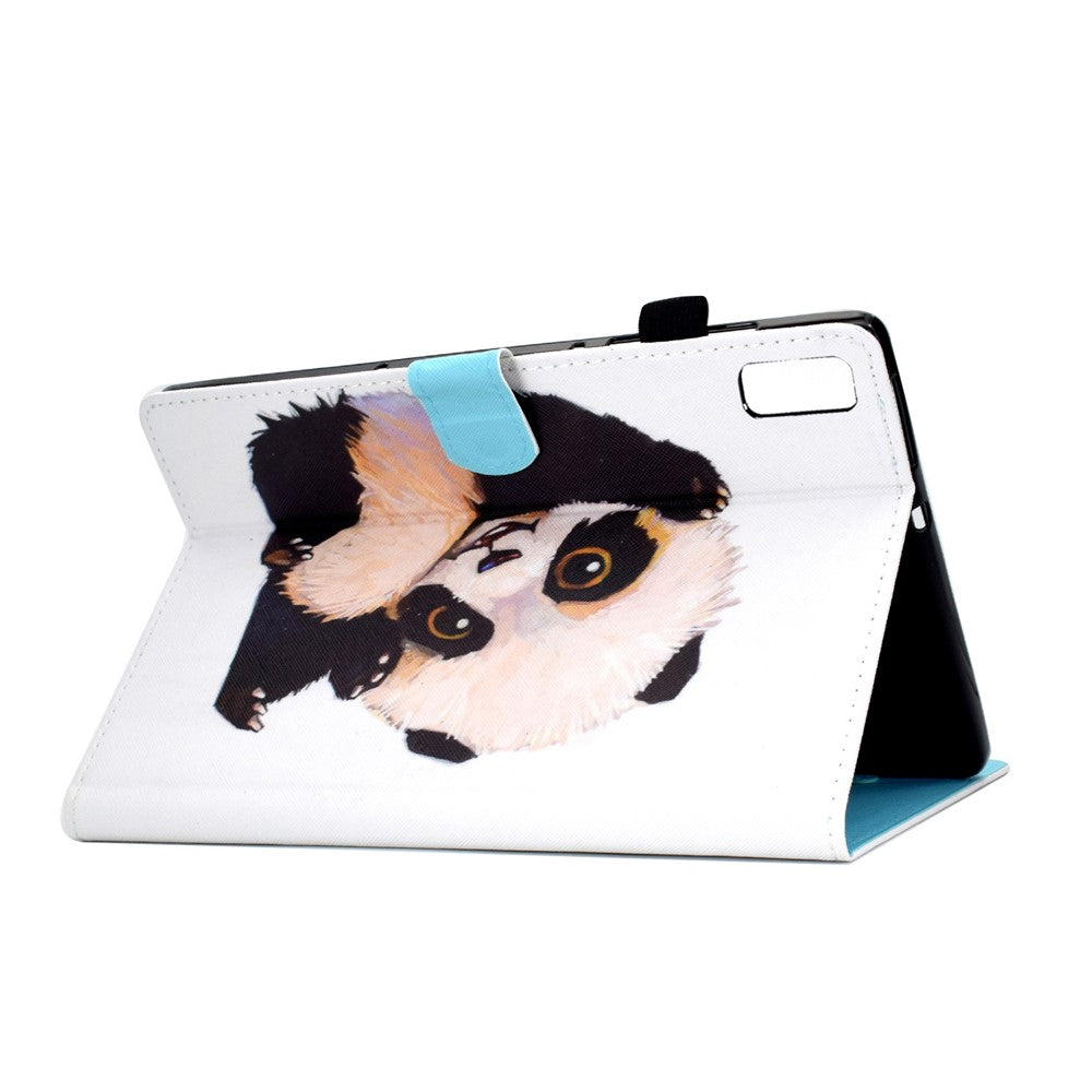 For Lenovo Tab P11 Gen 2 TB-350 A1 Pattern Printing Flip Cover PU Leather Stand Card Holder Tablet Case - Panda Waving