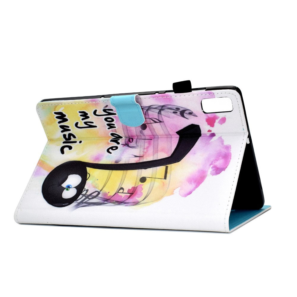 For Lenovo Tab P11 Gen 2 TB-350 A1 Pattern Printing Flip Cover PU Leather Stand Card Holder Tablet Case - Music