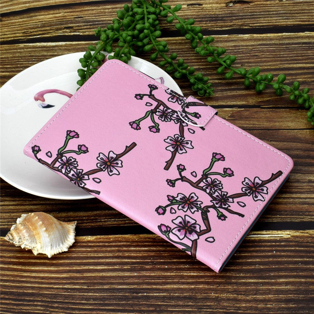 For Lenovo Tab P11 Gen 2 TB-350 A1 Pattern Printing Flip Cover PU Leather Stand Card Holder Tablet Case - Pink Plum Blossom