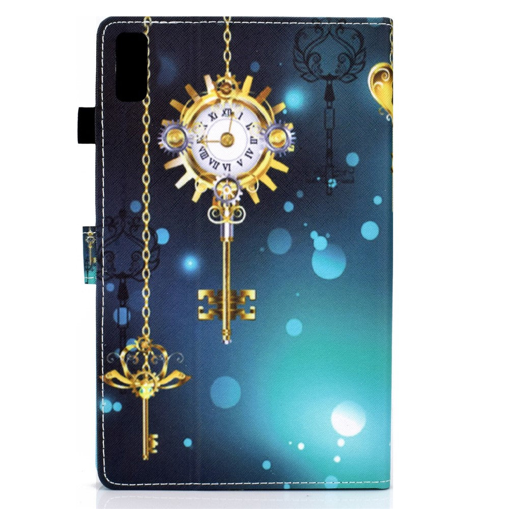 For Lenovo Tab P11 Gen 2 TB-350 A1 Pattern Printing Flip Cover PU Leather Stand Card Holder Tablet Case - Antique Clock