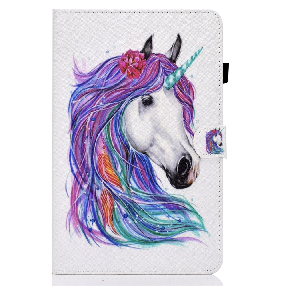 For Lenovo Tab P11 Gen 2 TB-350 PU Leather Protective Case A2 Pattern Printing Stand Tablet Cover with Card Holder - Horse