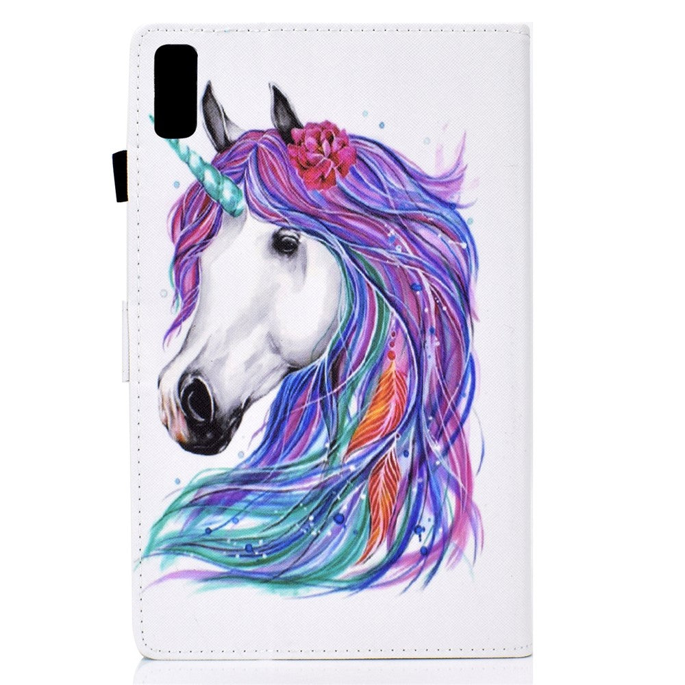 For Lenovo Tab P11 Gen 2 TB-350 PU Leather Protective Case A2 Pattern Printing Stand Tablet Cover with Card Holder - Horse