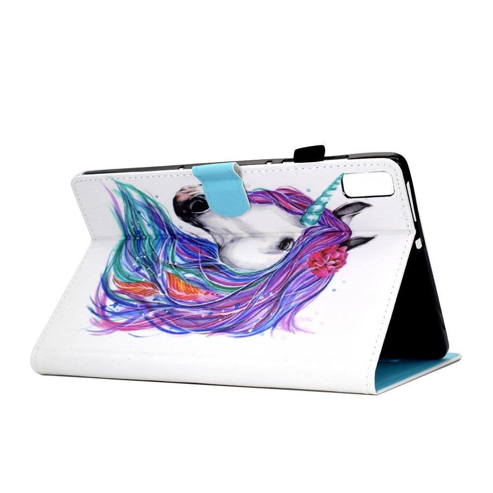 For Lenovo Tab P11 Gen 2 TB-350 PU Leather Protective Case A2 Pattern Printing Stand Tablet Cover with Card Holder - Horse