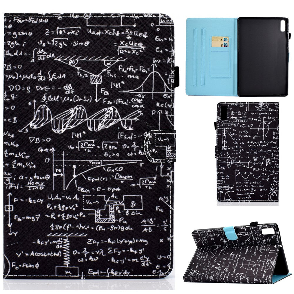 For Lenovo Tab P11 Gen 2 TB-350 PU Leather Protective Case A2 Pattern Printing Stand Tablet Cover with Card Holder - Equations