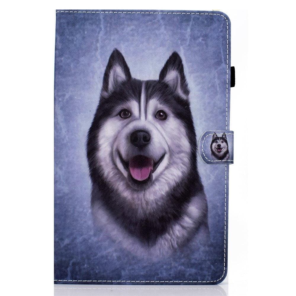 For Lenovo Tab P11 Gen 2 TB-350 PU Leather Protective Case A2 Pattern Printing Stand Tablet Cover with Card Holder - Husky