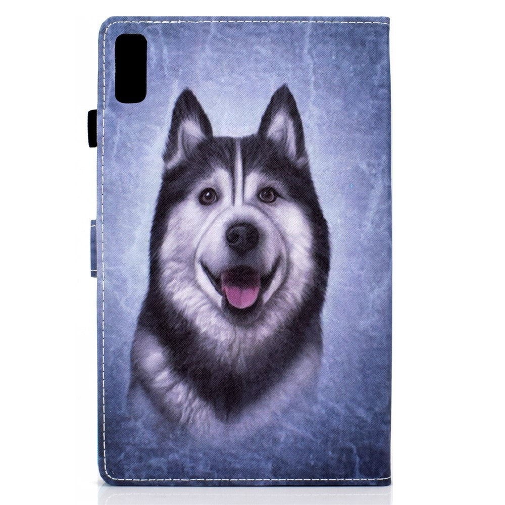 For Lenovo Tab P11 Gen 2 TB-350 PU Leather Protective Case A2 Pattern Printing Stand Tablet Cover with Card Holder - Husky