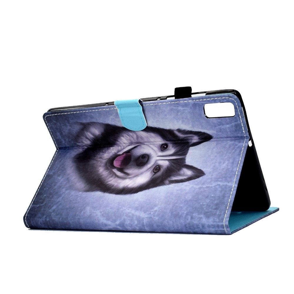 For Lenovo Tab P11 Gen 2 TB-350 PU Leather Protective Case A2 Pattern Printing Stand Tablet Cover with Card Holder - Husky