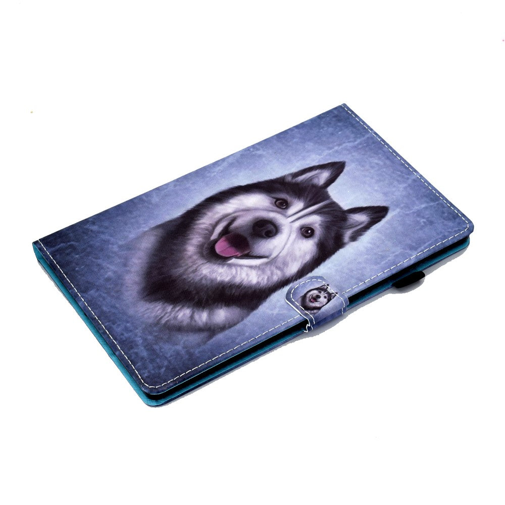 For Lenovo Tab P11 Gen 2 TB-350 PU Leather Protective Case A2 Pattern Printing Stand Tablet Cover with Card Holder - Husky