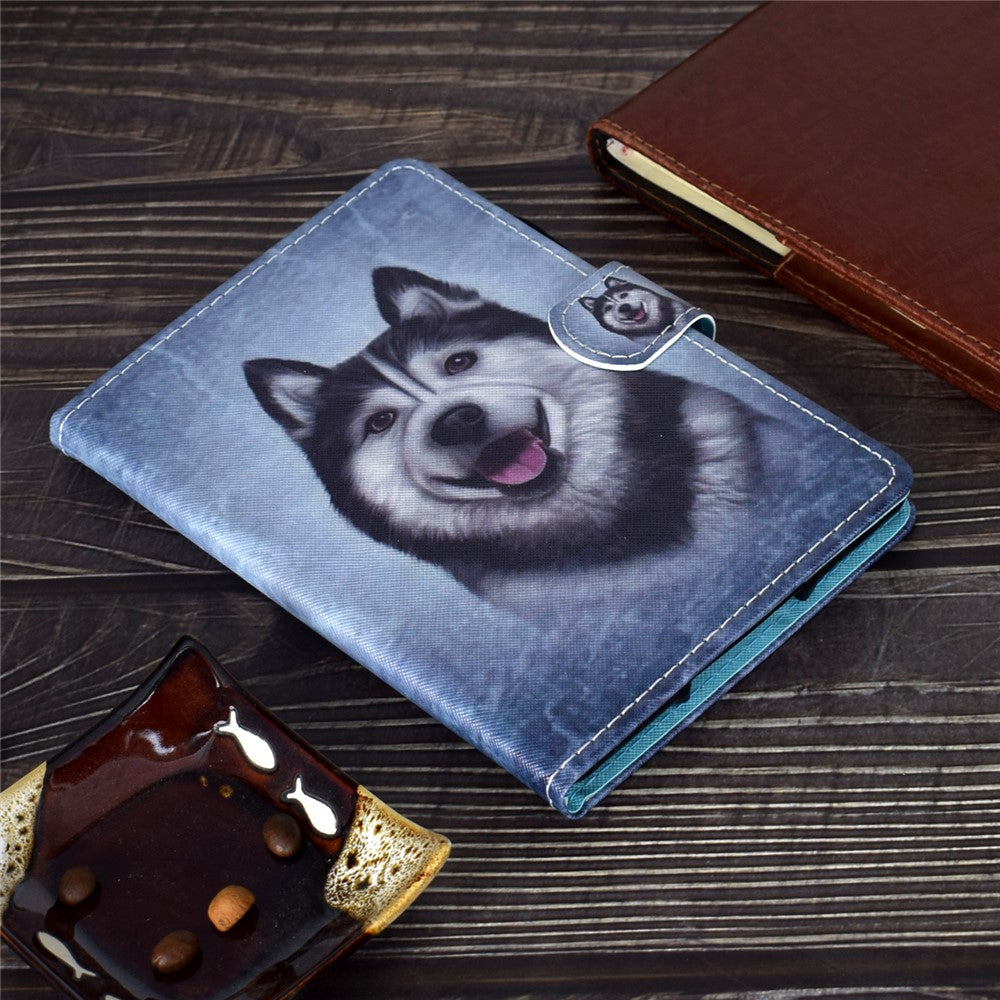 For Lenovo Tab P11 Gen 2 TB-350 PU Leather Protective Case A2 Pattern Printing Stand Tablet Cover with Card Holder - Husky