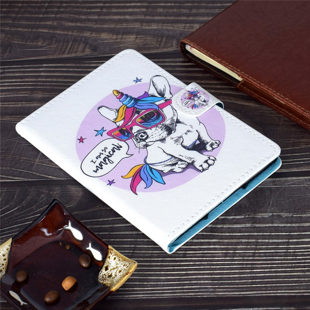 For Lenovo Tab P11 Gen 2 TB-350 PU Leather Protective Case A2 Pattern Printing Stand Tablet Cover with Card Holder - Unicorn Dog