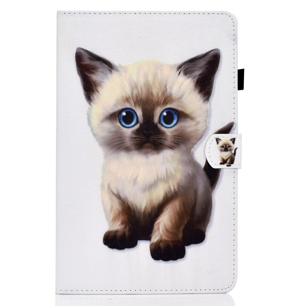 For Lenovo Tab P11 Gen 2 TB-350 PU Leather Protective Case A2 Pattern Printing Stand Tablet Cover with Card Holder - Little Cat